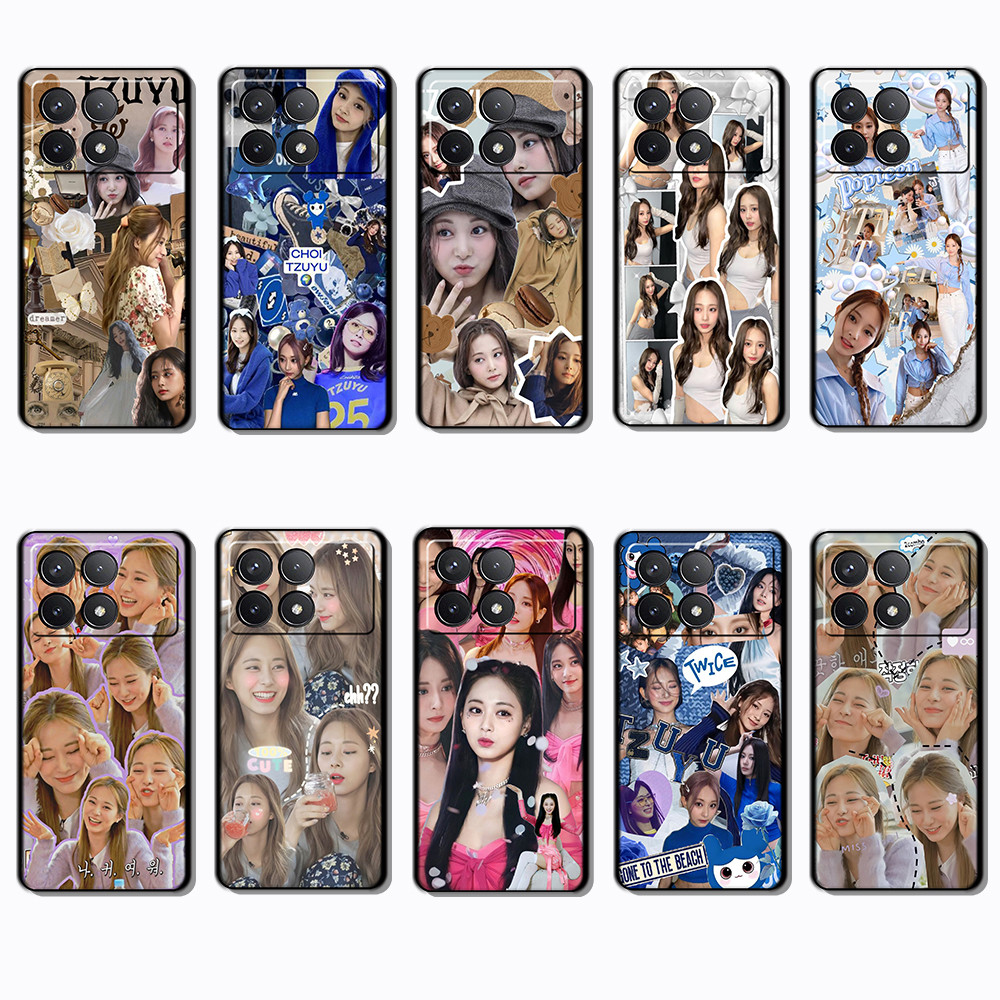 เคสโทรศัพท์สีดําแบบนุ่มสําหรับ Xiaomi Redmi K70E K60 k70 POCO F5 X6 F6 Pro Tzuyu caseg