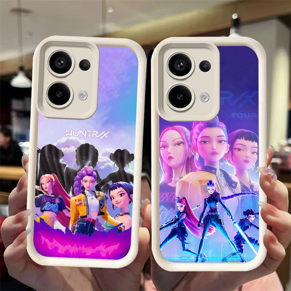 J-26 K-Pop Demon Hunters ดำขาวชมพูเคสโทรศัพท์หรับ OPPO Reno 15 13F 14 13 14F Find X9 A6 Pro 5G