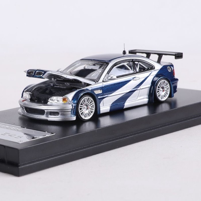 MJ 1: 64 BMW M3 GTR E46 รุ่นเปิดฝาครอบโลหะผสมจําลองรถรุ่นคอลเลกชัน