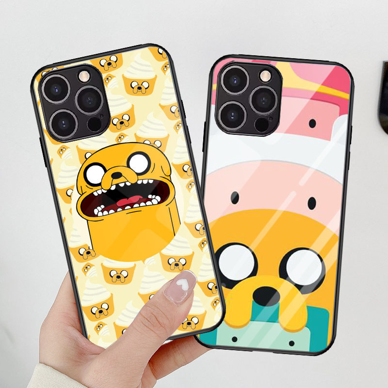 B-1 Adventure Time Casing สําหรับ iPhone Mini 6S 12 6 13 Pro Max Plus เคสกระจกนิรภัย