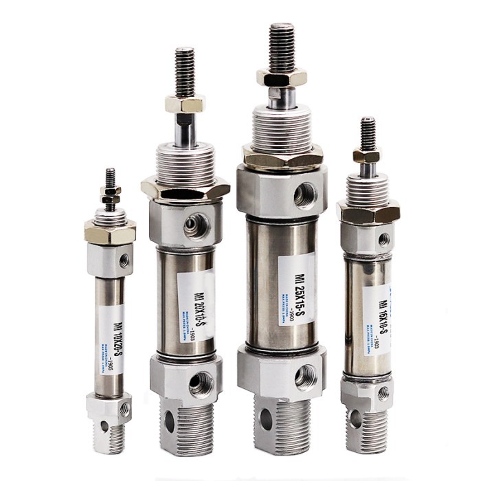 High Quality MI10/12/16/20/25 Small Pneumatic Cylinder Piston 10mm to 150mm Stroke Stainless Steel