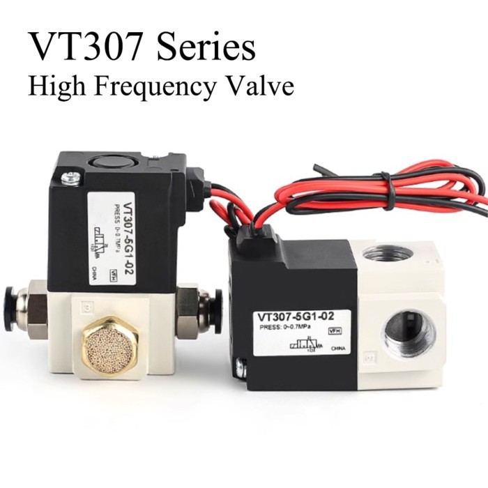 VT307 Series 1/8" 1/4" DC 24V AC220V 2 Position 3 Way High Frequency Solenoid Vacuum Valve VT307-5G