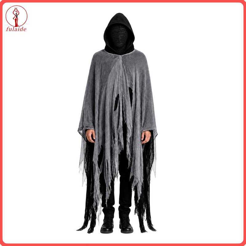 us Bright Color Grim Reaper Costume Adults – Scary Hooded Cape With Head Cover Medieval Renaissance