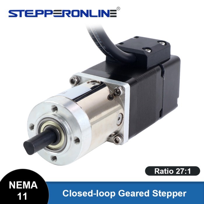 STEPPERONLINE 27:1 Nema 11 Stepper Motors Gearbox Closed-loop Geared Stepper with Encoder 1000PPR P
