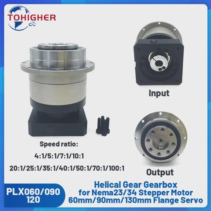 Round Flange Helical Gear Planetary Reducer Backlash 3 Arcmin Ratio 4:1~100:1 Planetary Gearbox for