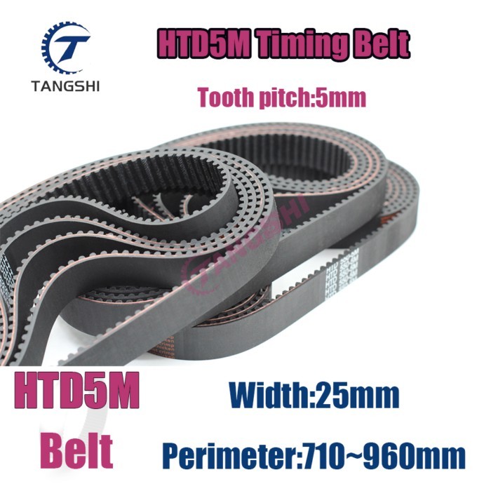 HTD 5M Rubber Timing Belt 25mm Width Custom Length 5M-710 715 720 760 800 900 910 960mm for Industr
