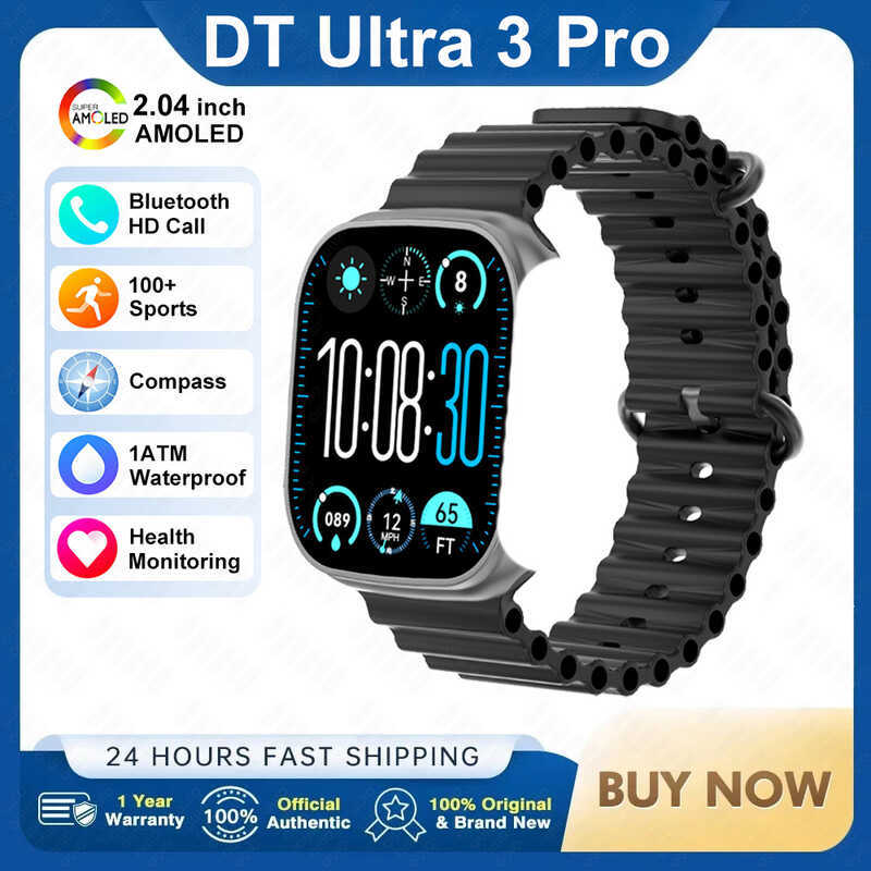 DT ultra3 สมาร์ทวอทช์รุ่นท็อปนาฬิกามัลติฟังก์ชั่น S10 ผู้ชายผู้หญิง 2025 Utan
