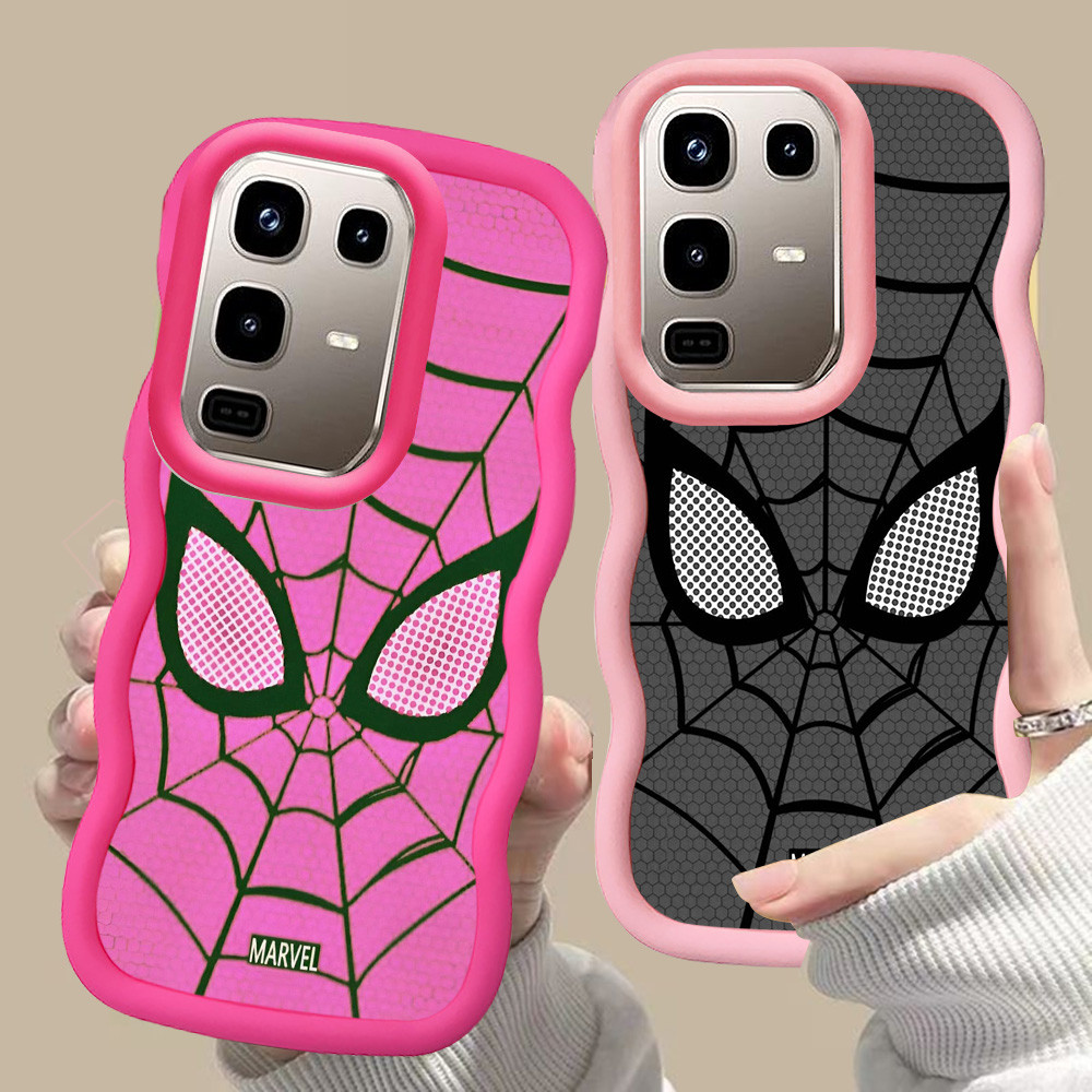 MERAH D-27 Spiderman สีชมพูสีแดงปลอกสําหรับ Infinix Note 50S 50X 50 Pro 5G สีดํา