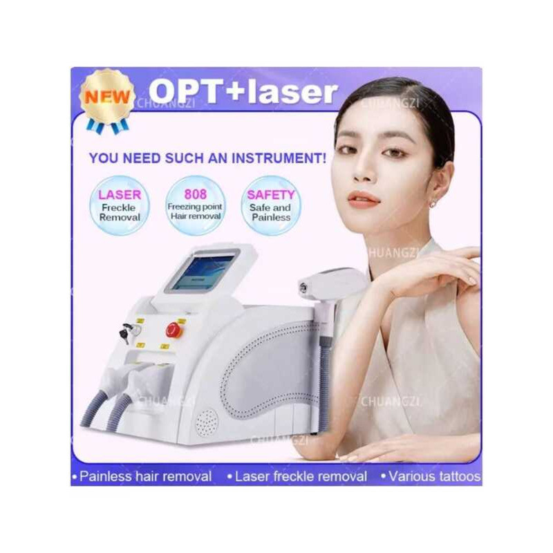 แบบพกพา 2 In 1 Nd Yag IPL OPT L-aser hine ND YAG Tattoo Removal Hair Laser