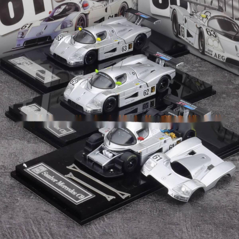 {ของเล่นสดใส} YS Yongsheng 1: 64 Mercedes-Benz Sober C9 Le Mang ด้านหน้าด้านหลังแม่เหล็กเปิดฝาครอบโม