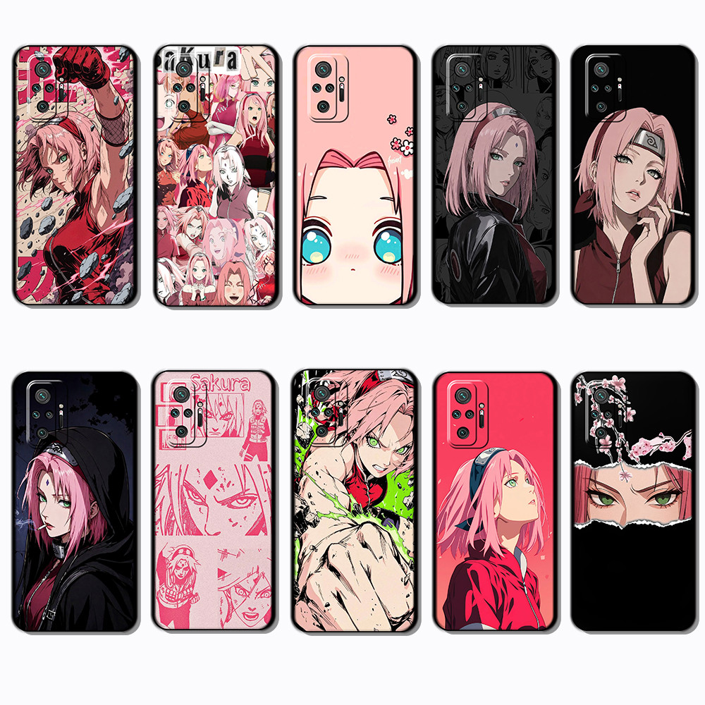 Xiaomi Redmi Note 10 Pro 10 Pro Max Poco X3 GT Haruno Sakura เคสโทรศัพท์สีดําแบบนุ่มทันสมัย