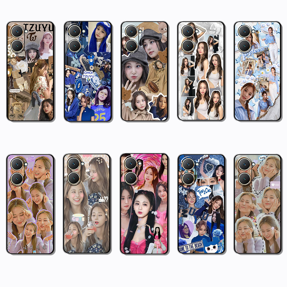 เคสโทรศัพท์สีดําแบบนุ่มสําหรับ Vivo Y03 Y30T Y18 Y18S Y18E T3 Z9 lite Y37M Tzuyu caseg