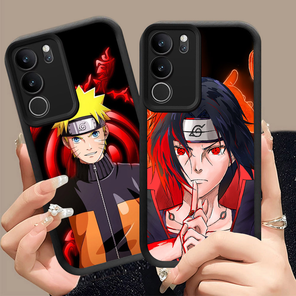 Q-26 Naruto ขาวดำเคสโทรศัพท์หรับ VIVO Y200 T4X Y19S Y21d Y300t Y29 Pro ปกสีชมพู