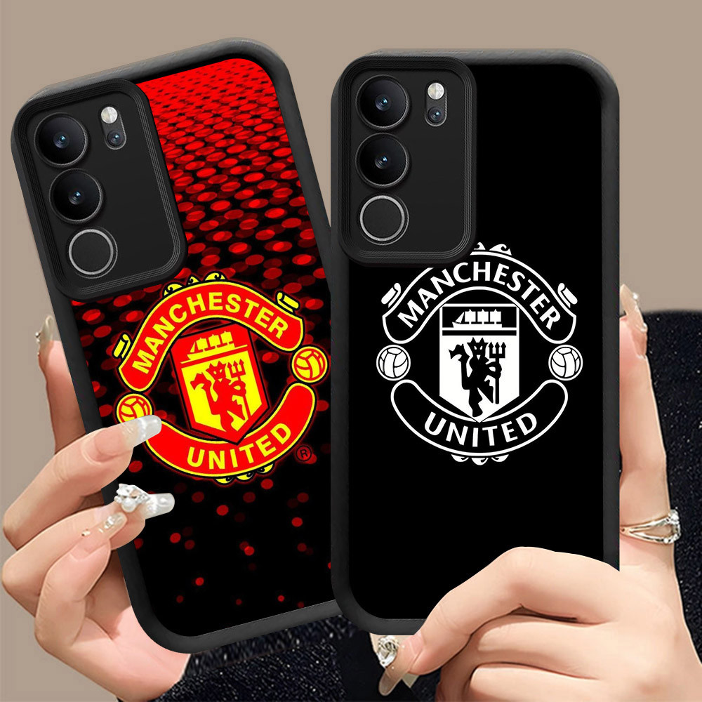 Q-3 Klub FC ขาวดำเคสโทรศัพท์หรับ VIVO Y200 T4X Y19S Y21d Y300t Y29 Pro ปกสีชมพู