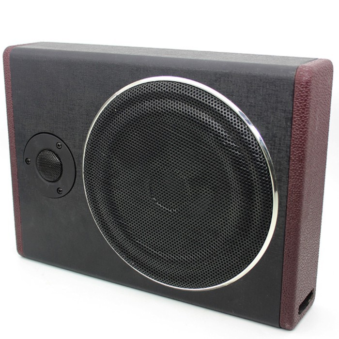 8 Inch Ultra Thin Car Subwoofer Active Under Seat Car Active Subwoofer Bass + Slim Metal Cover 12V