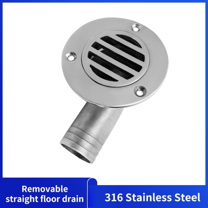 Removable Floor Deck Cockpit Drain 316 Stainless Steel Scupper Curved Floor Drain 32MM/38MM Marine