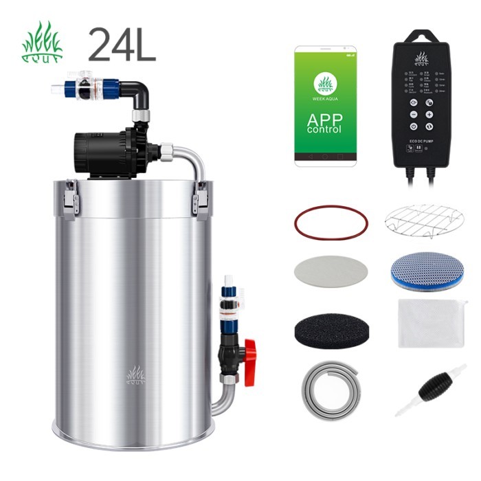 24L Fish tank External Canister Bucket Filter Intelligent App Control Frequency Conversion Ow Noise