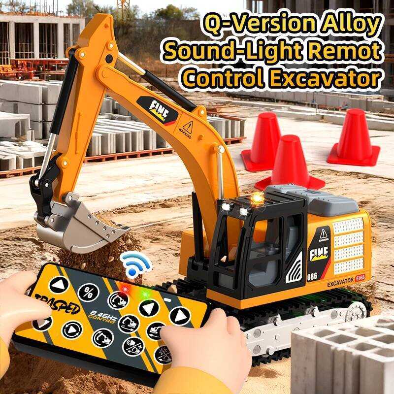 cavator Dump Truck Forklift 2.4G RC Model Car Alloy Plastic Simulation Construction Vehicle Toy For