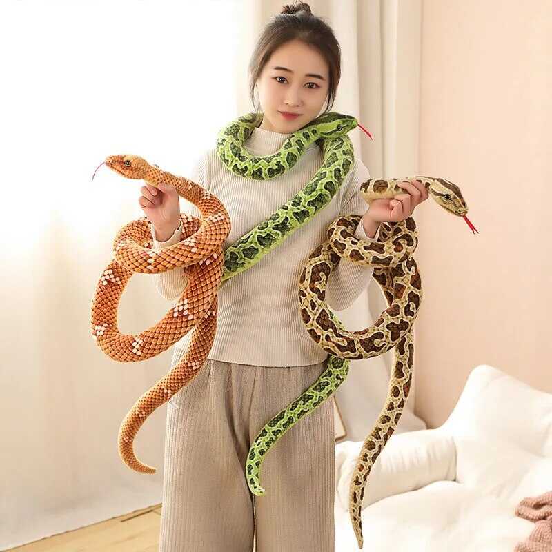 M Simulation Big Python Fake Small Snake Fabric Plush Toy Tricky Kool Doll Children Creative Gift