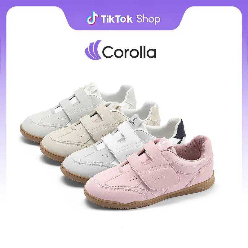 [รองเท้าคู่รัก]Corolla Velcro One Shoes รองเท้าลำลองผู้หญิง สายรัดตีนตุ๊กแก หนัง PU สวมใส่สบาย