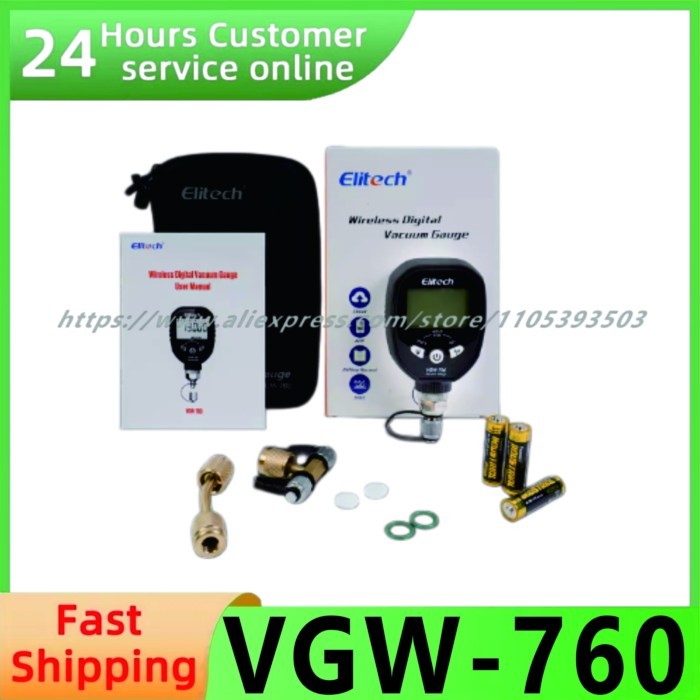 VGW-760 Wireless Digital Vacuum Gauge Micron Gauge for HVAC Micron Meter Refrigerant Vacuum Meter L