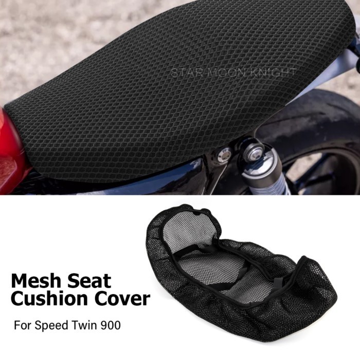 For Speed Twin Speed Twin 900 Motorcycle Seat Cover 3D Mesh Fabric Breathable Waterproof Anti-Slip
