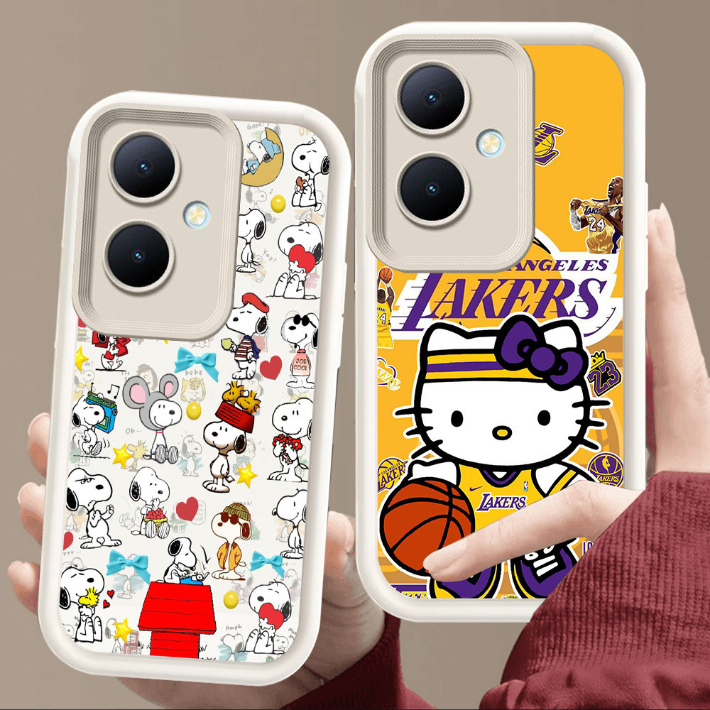 เคสสําหรับ OPPO Reno 8T 11 Pro 13F 11F 10 5G สีขาวนวล E71 Snoopy Kitty