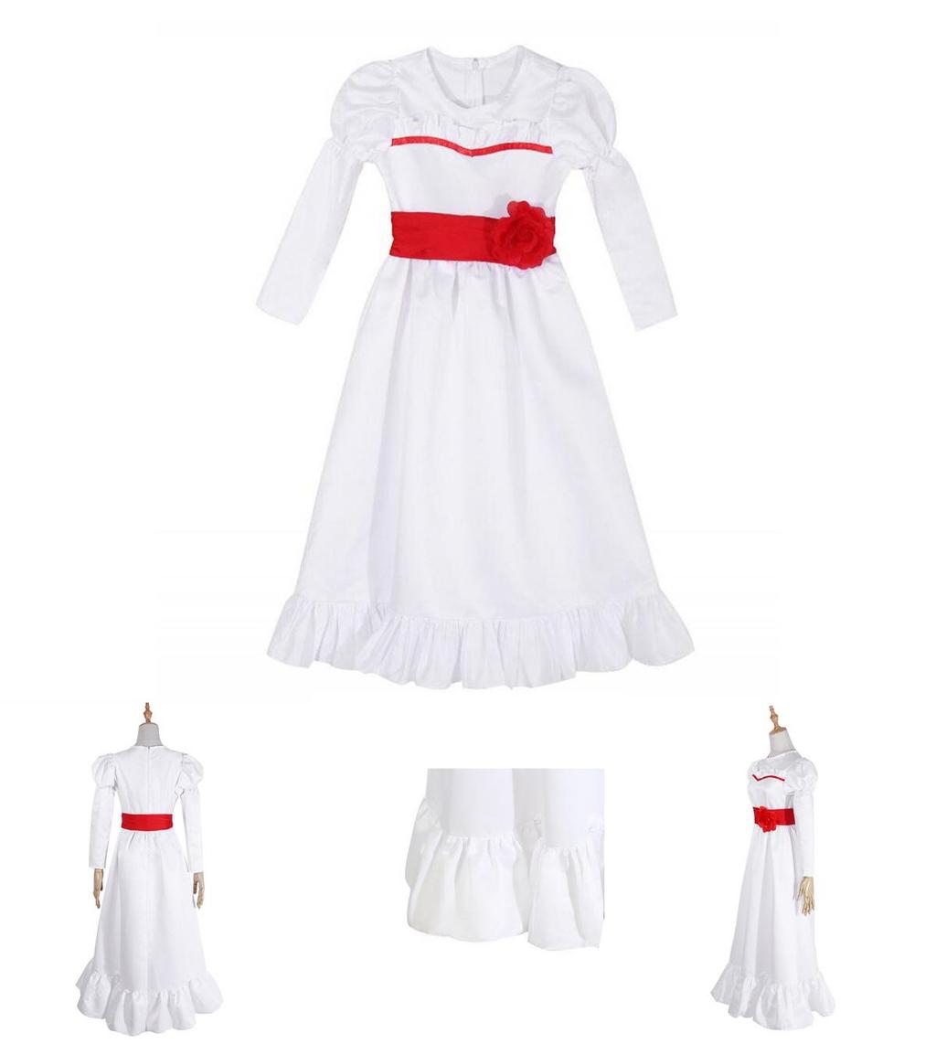 Charming Annabelle Creation White Dress Thrilling Halloween Costume ทั้งหมดสําหรับอายุ
