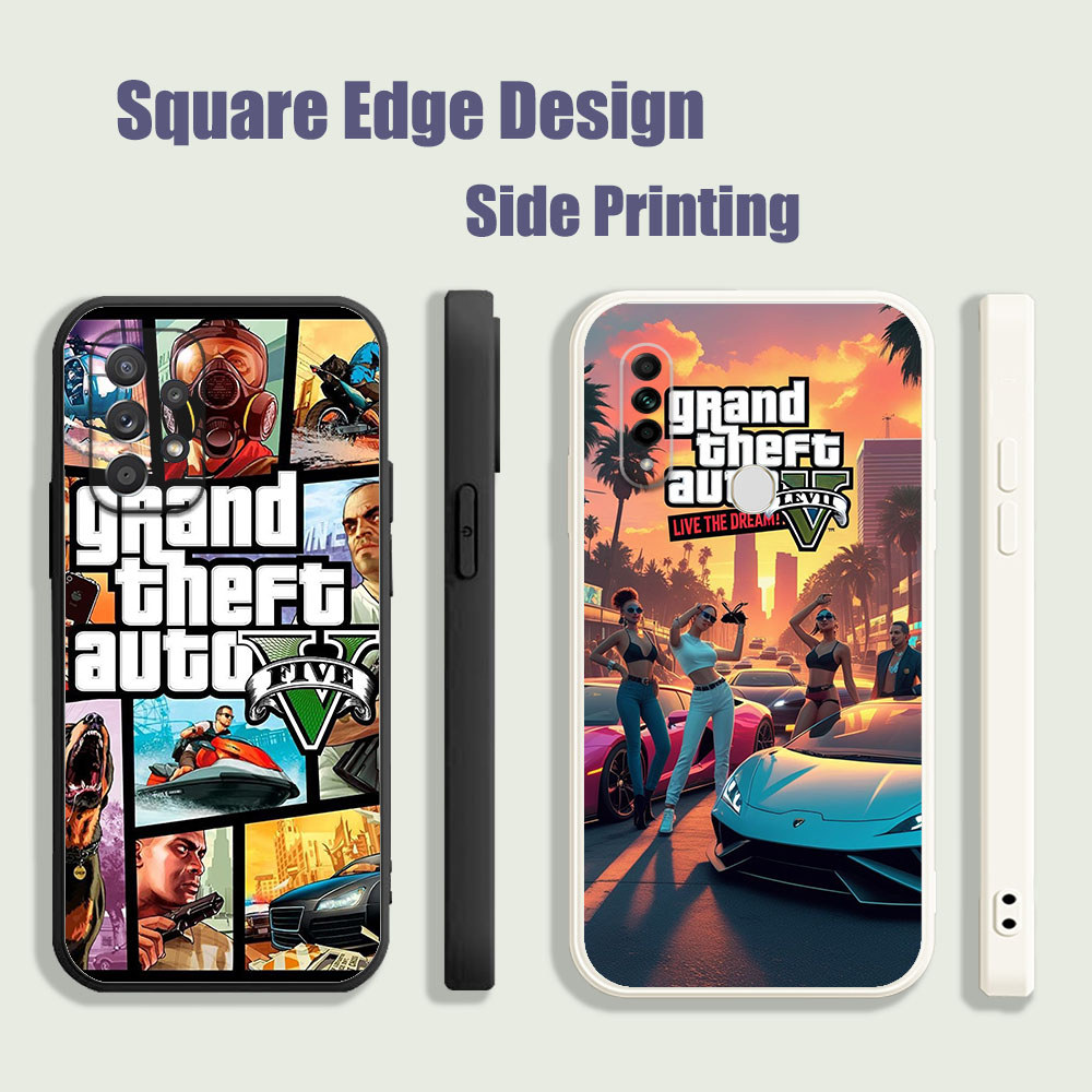 ปลอกสําหรับ Vivo Y15A Y15S Y11S Y1S Y11 Y81 Y81S Y81i Grand Theft Auto V เกม BOK03 เคสโทรศัพท์ขอบสี่