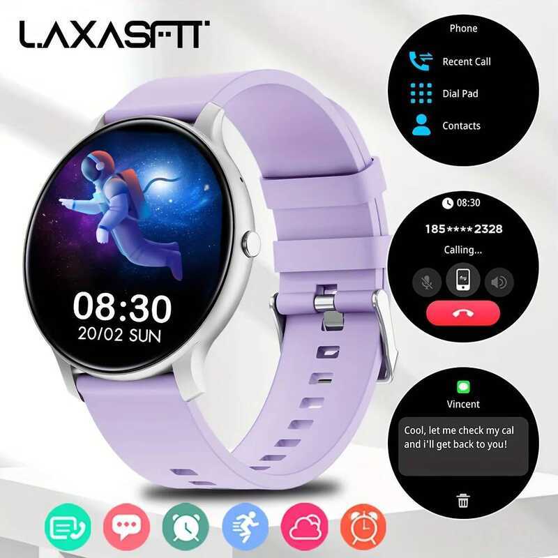 LAXASFIT ใหม่ 2024 บลูทูธ Talk ผู้ชายผู้หญิง IP68 กันน้ํา Smartwatch Fiess Blet หน้าปัดที่กําหนดเอง