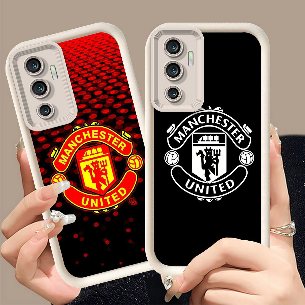 Q-3 Klub FC ขาวดำเคสโทรศัพท์หรับ VIVO IQOO V19 Y52 V23E Y72 V23 Y75 Y75S Z3 5G ปกสีชมพู