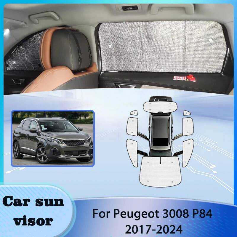 Auto Sunshade สําหรับ Peugeot 3008 P84 MK2 2017 2018 2019-2024 Visor Anti-UV Sun Window Visors ครอบค