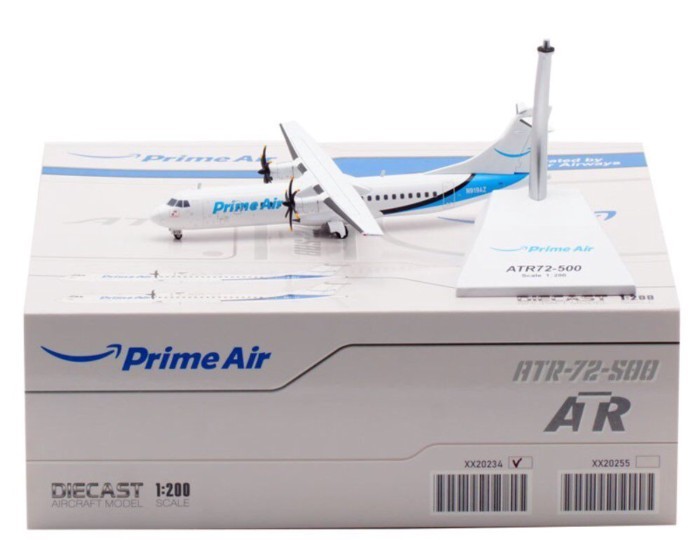 พร้อมสต็อก JC Wings Amazon Prime Air ATR72-500 1: 200 N919AZ โมเดลรถโลหะผสม Limited Edition