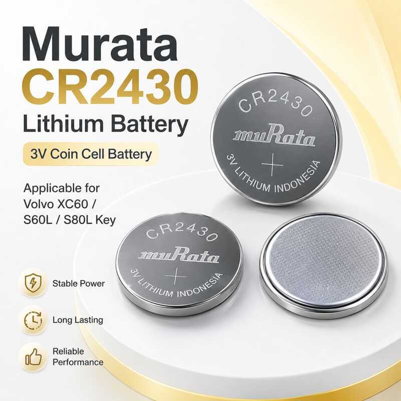 Applicable To Japan Murata/Murata Cr2430 Volvo Xc60 S60l S80l Key Button Lithium Battery ❒ ♦ 870