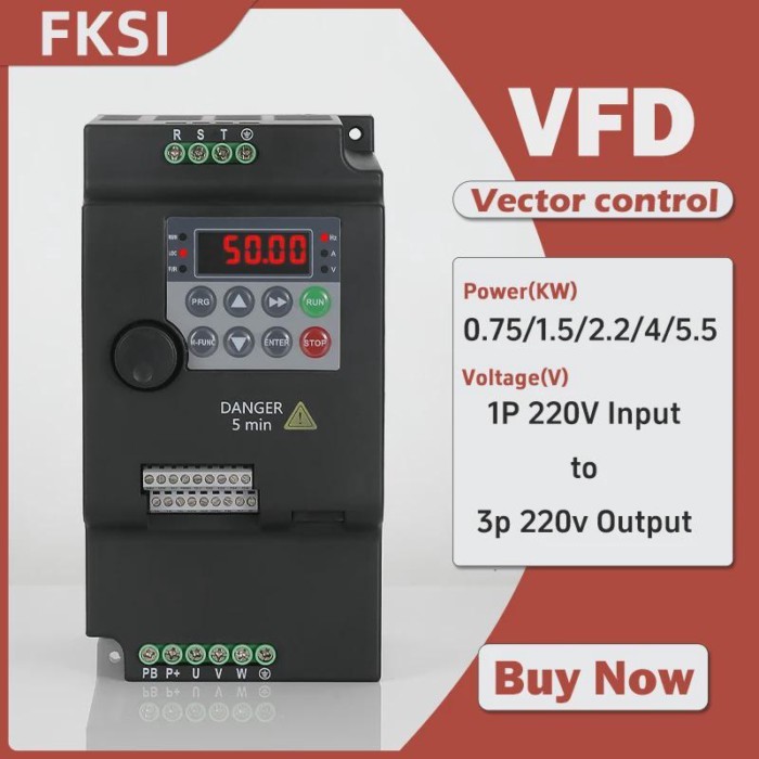 VFD 0.75/1.5/2.2KW 3/4KW Frequency Inverter 380V 220V 3Phase Output Frequency Converter Variable Fr