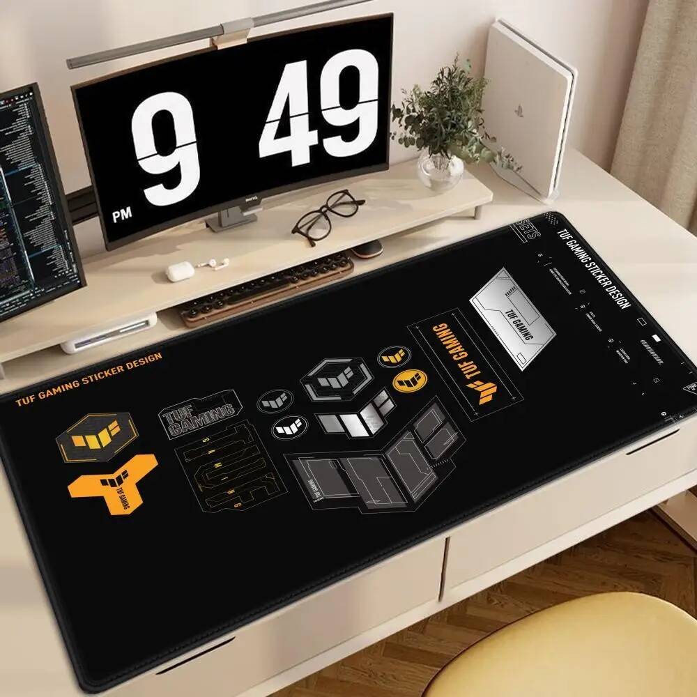 1 PC TUF Gaming Mouse Pad สีดําขนาดใหญ่คอมพิวเตอร์เกมสํานักงานตารางเสื่อ XXL ยาง Anti-slip PC คีย์บอร์ด Mousepads ยาวโต๊ะ Pads