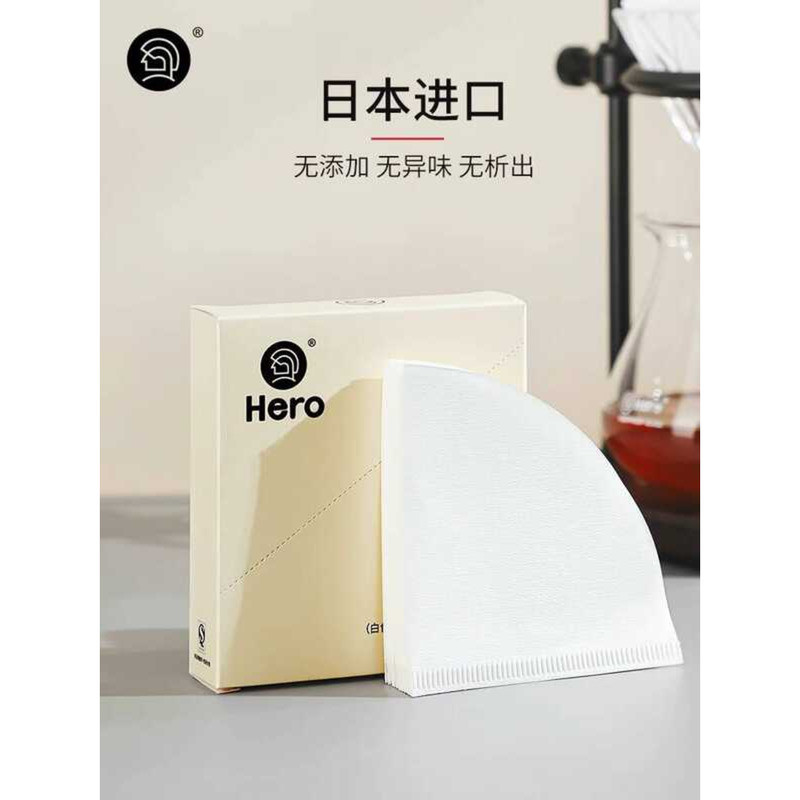 Hero Coffee Filter Paper V60 Conical Japanese Filter Drip Type Hand Brew Hanging Ear Coffee Powder F