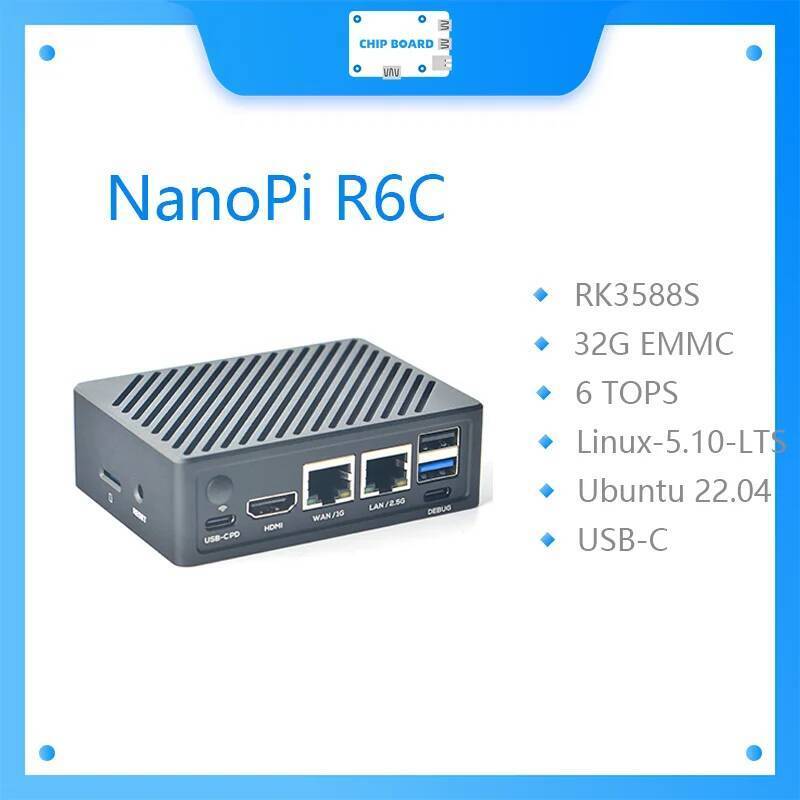 TA NanoPi R6C การกําหนดเส้นทางเครื่องสมบูรณ์ 2.5G Gigabit RK3588S 4+32 8+32GB SSD ขยาย