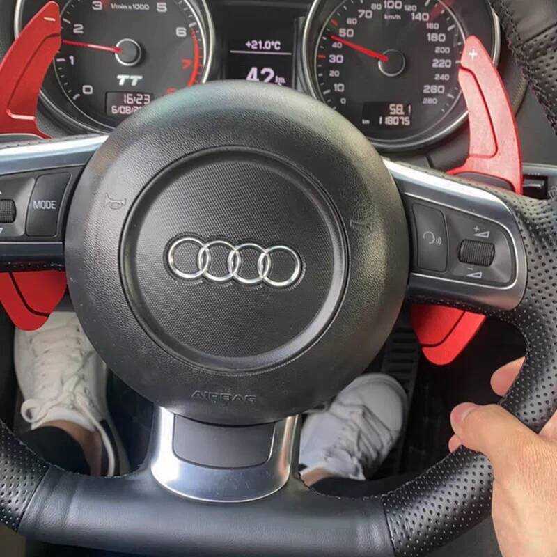 ▥   ปลอกหุ้มพวงมาลัยแบบสั่งทำพิเศษ 100% เข้ากันได้กับ Audi TT TTS (8J) 2006-2013 2014 A3 S3 (8P) Spo