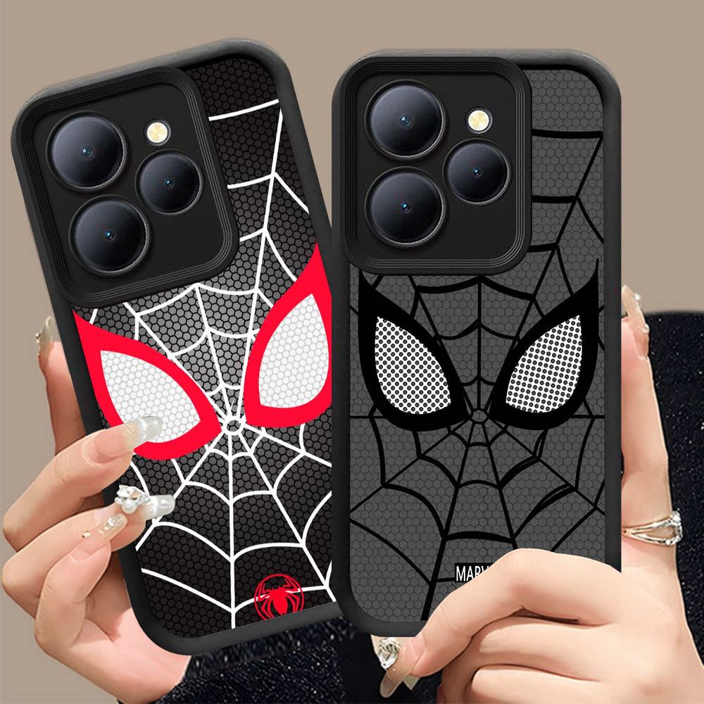 Q-19 Spider-man ขาวดำเคสโทรศัพท์หรับ Infinix Smart Hot 50i 30i 8 HD 30 40i Plus Pro Play ปกสีชมพู