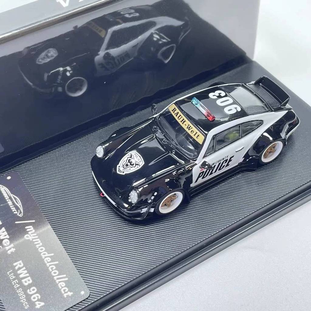 MC 1:64 Porsche RWB 964 รถตํารวจโลหะผสมโมเดลรถเครื่องประดับคอลเลกชัน