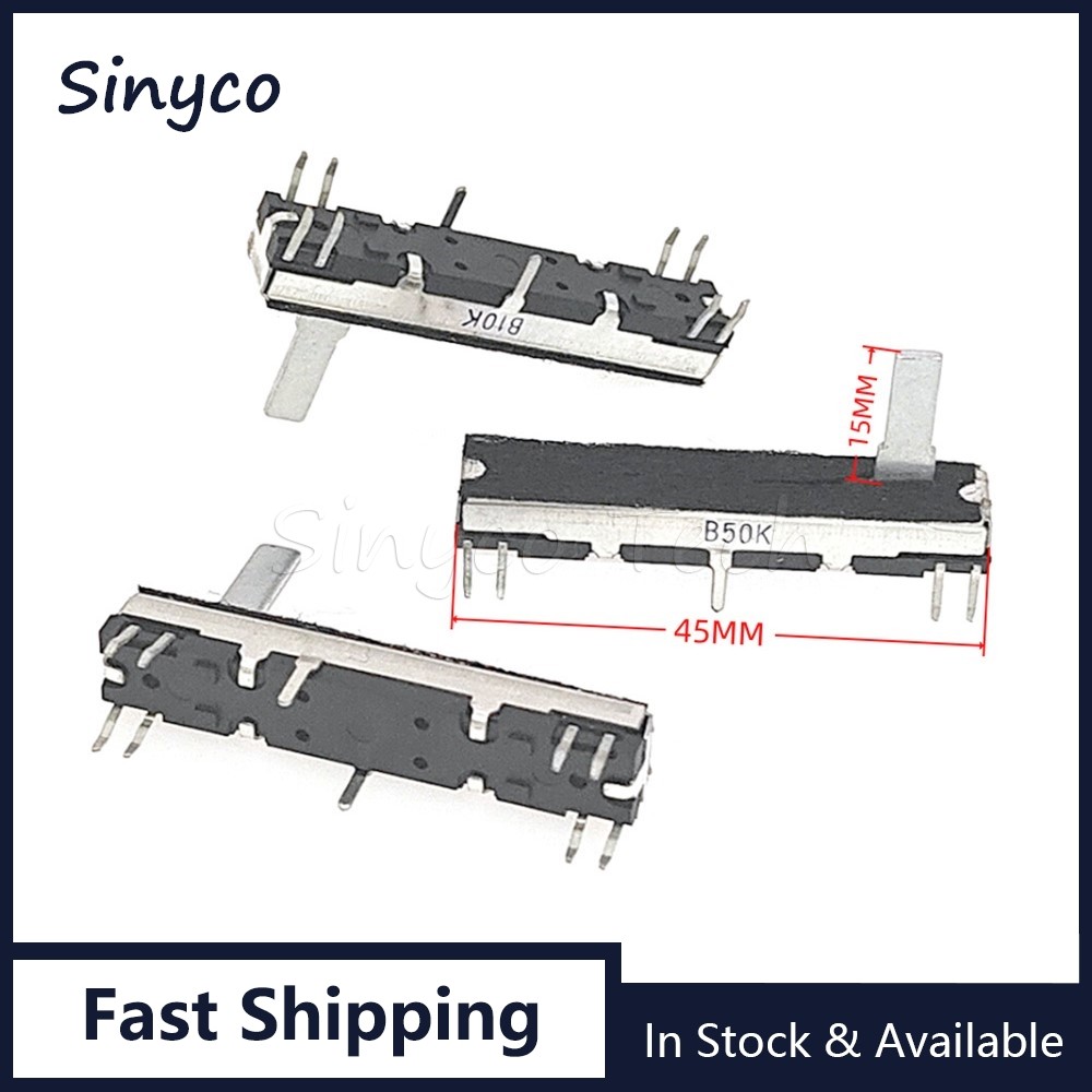 2PCS CT670 45MM อวัยวะอิเล็กทรอนิกส์เลื่อน Potentiometer B10K B50K 4.5 ซม.ปรับ Fader Stroke 30 มม.คว