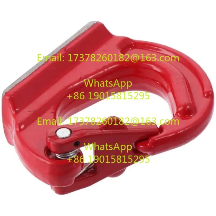 2T Heavy Duty Lifting Hook Red 4400lbs Capacity G80 Weld-on Anchor Hook Alloy Steel with Forged Lat