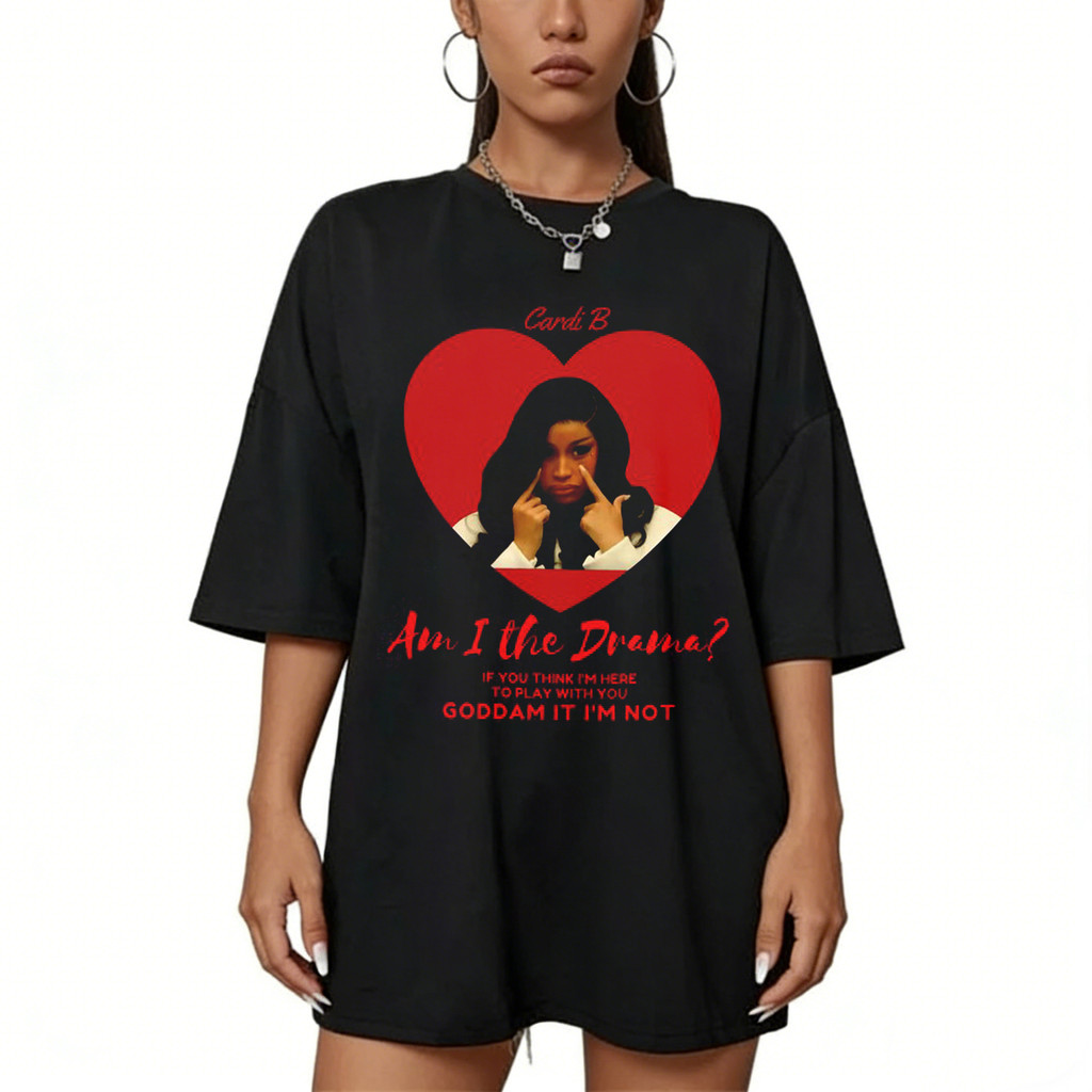 Cardi B Little Miss Drama Tour 2026 เสื้อยืด Cardi B พัดลมของขวัญ Aesthetic Rap Music Tee 2026 Tour 