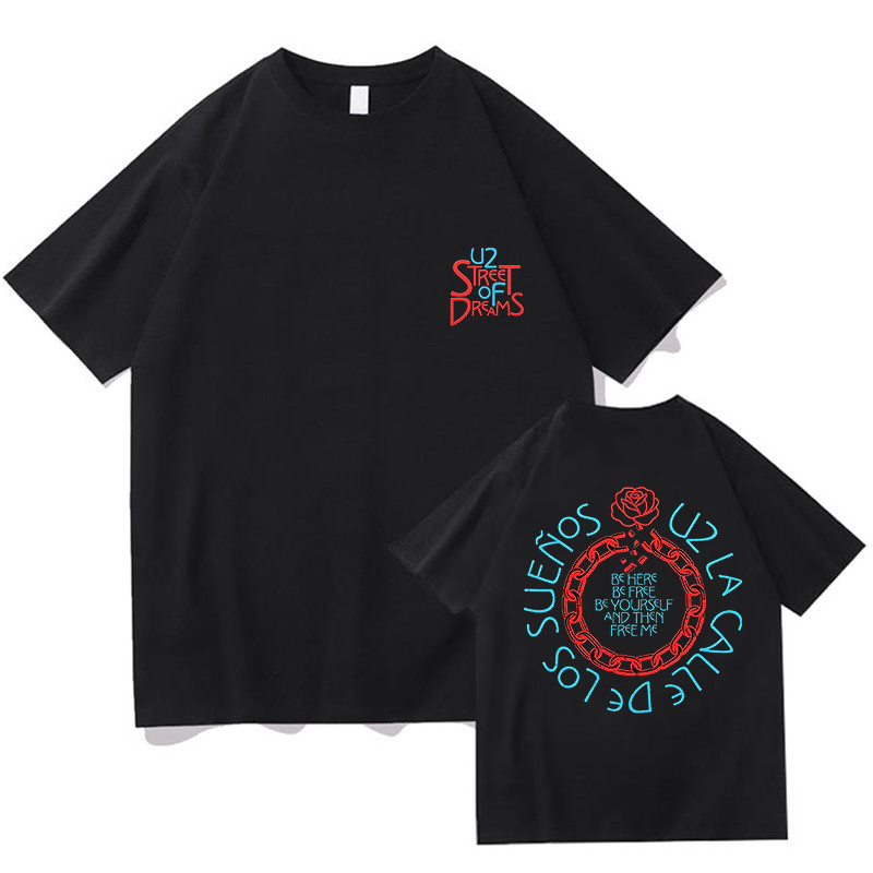 U2 Street Of Dreams T เสื้อแฟนของขวัญคุณภาพสูง Tees รอบคอผ้าฝ้ายนุ่มแขนสั้นเสื้อผ้า