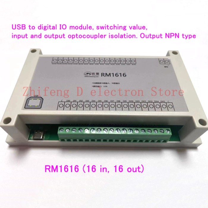 USB to digital IO module, switching module, input and output optocoupler isolation. Output NPN type