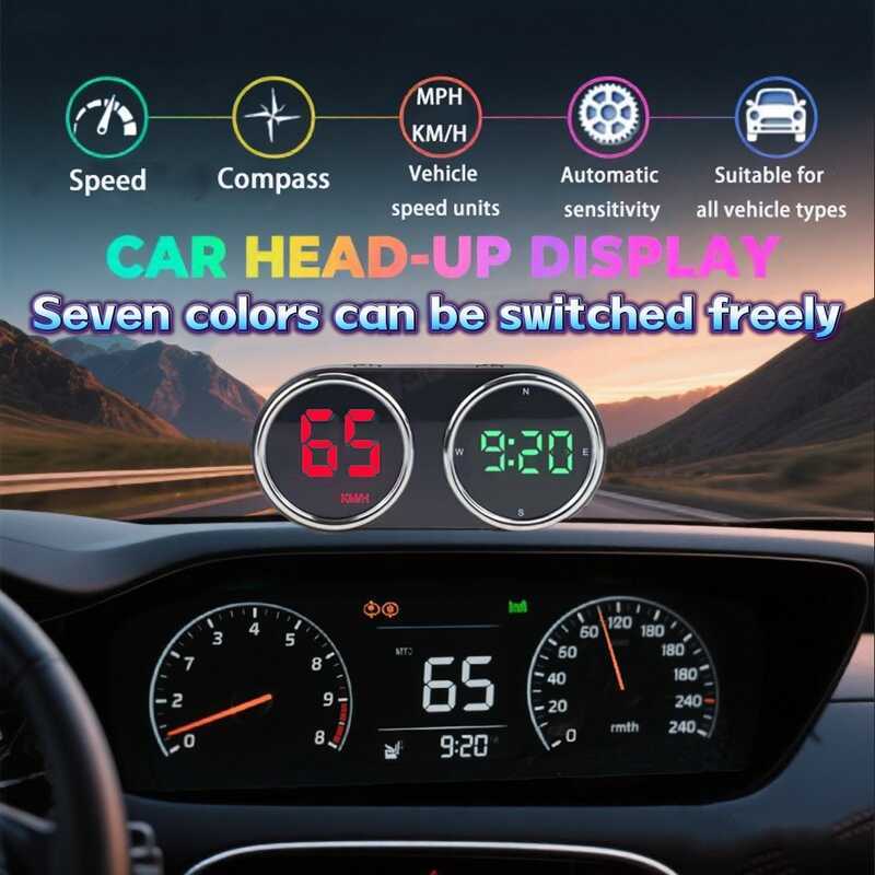 Car Universal hud hud อุปกรณ์แสดงผล Car Navigation Locator Beidou Satellite เครื่องวัดความเร็วสุนัขอ