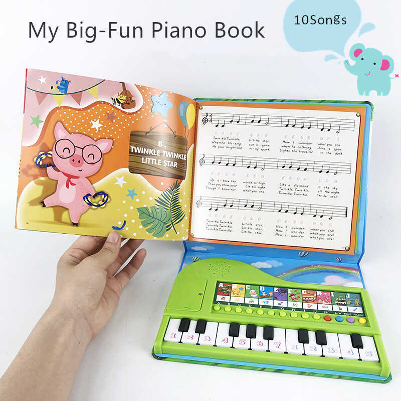 ok Eduional Musical Toy For 3 Years Old Gis Baby Toys Piano Keyboards With Book 10 Instruments Tone