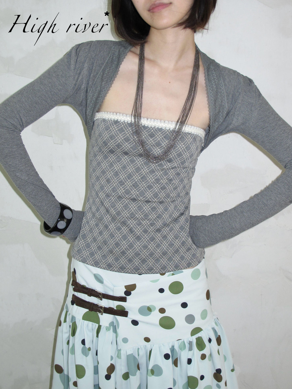 เสื้อกั๊กลายถักแขนยาว สำหรับชุดสองชิ้น