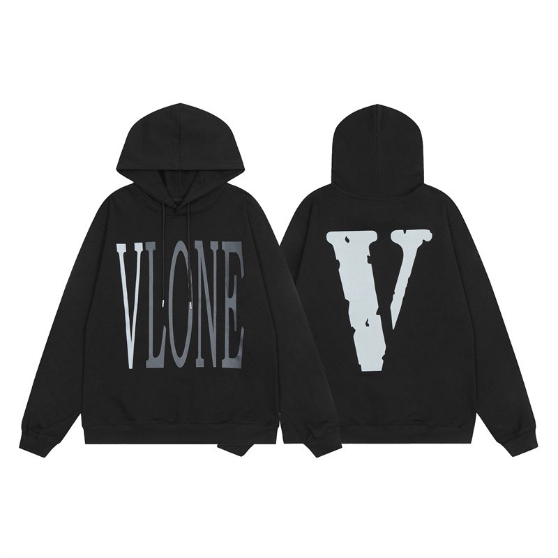 ♞Vlone high street แฟชั่น 3m ไอคอนสะท้อนแสงพิมพ์เสื้อฮู้ดลําลองสบายJK;FUY 2025